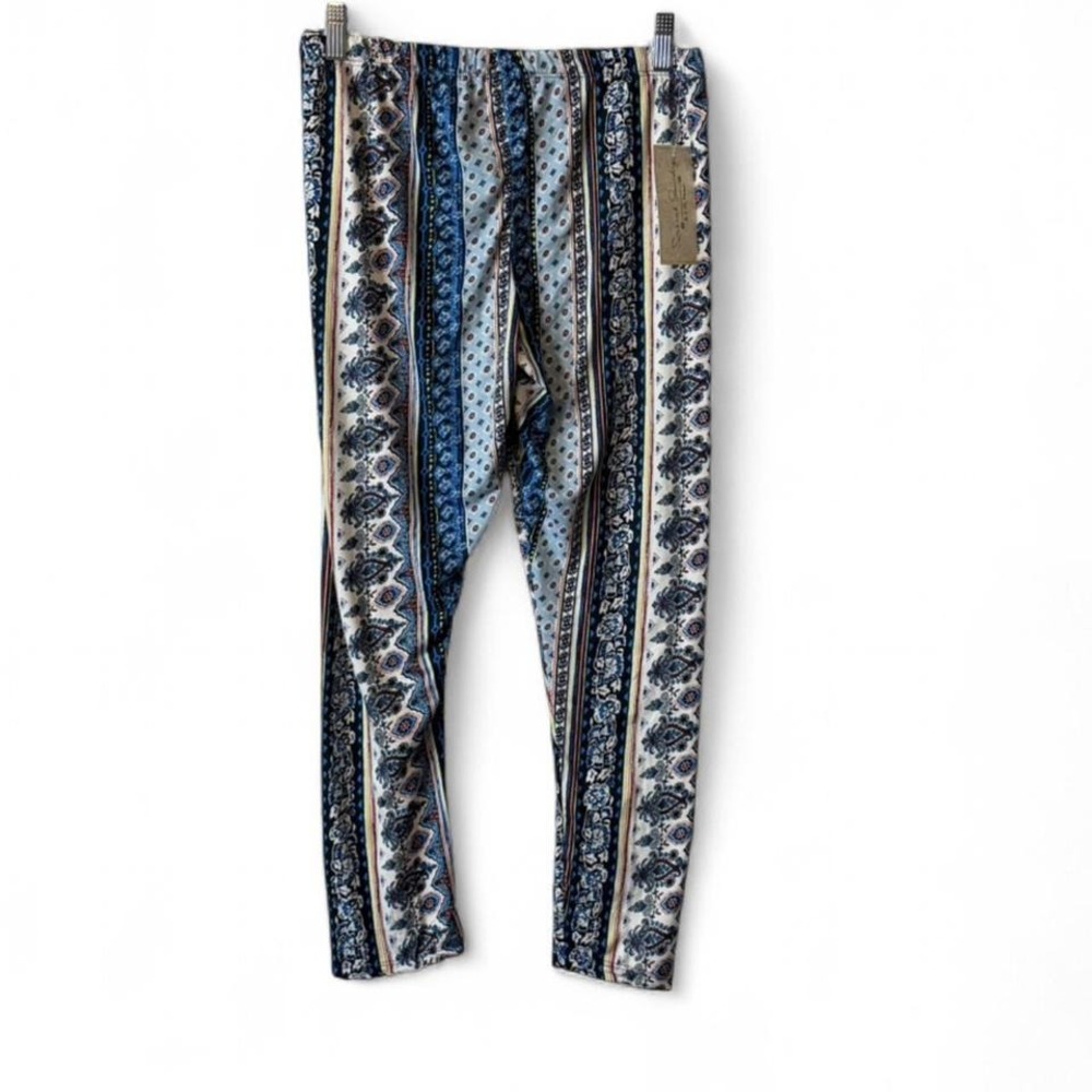 French Laundry Boho Paisley Striped Capri Leggings, Women's Size‎ 1X - Picture 4 of 9